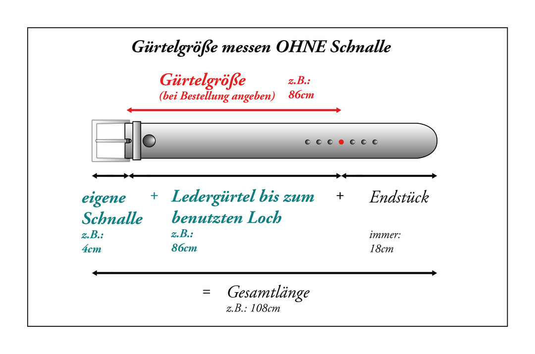 Ledergürtel 4cm ohne Schnalle