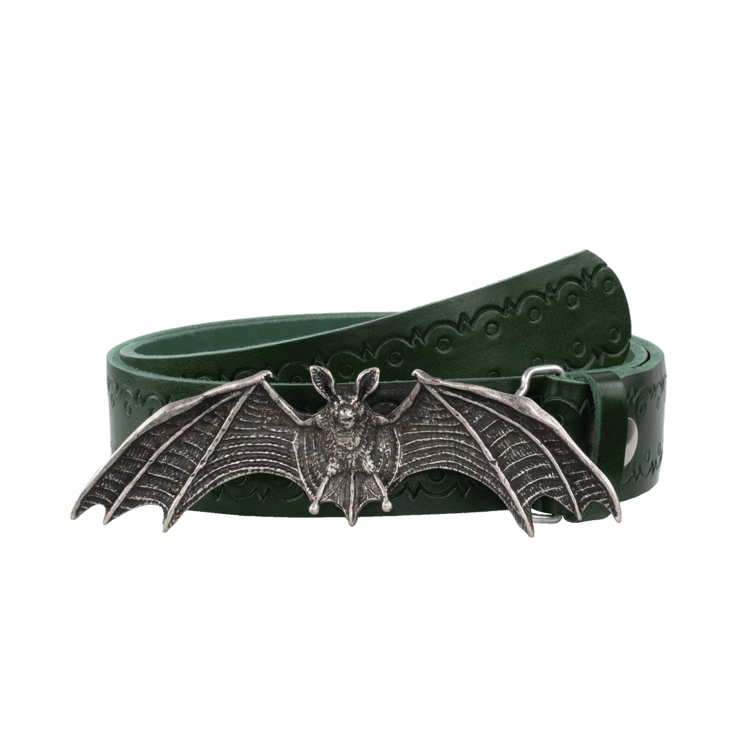 Ledergürtel 4cm mit Schnalle Fledermaus